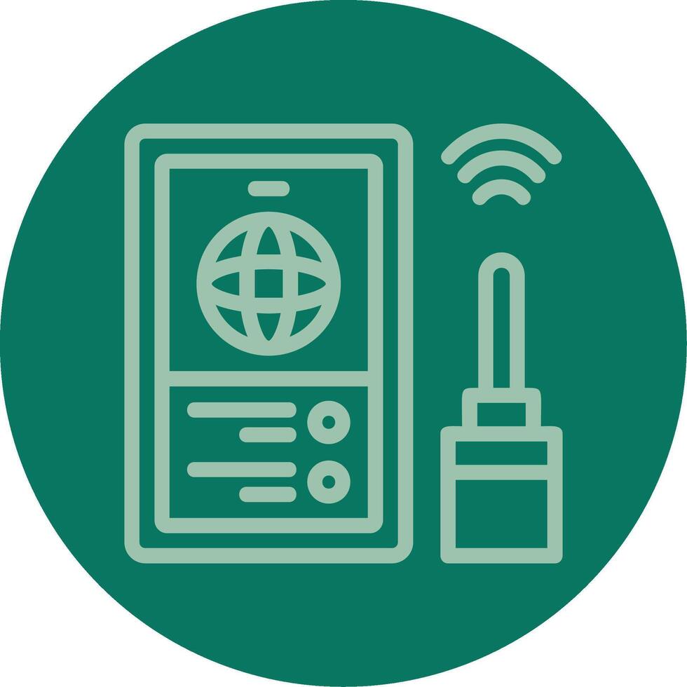 Internet señal línea multi color icono vector