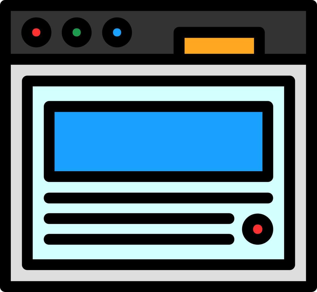 Blog post Line Filled Icon vector