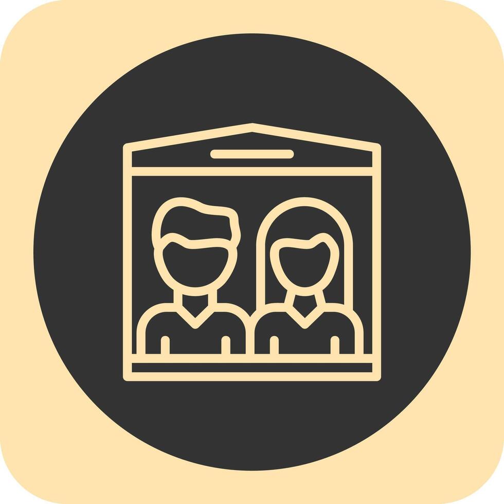 Co living space Linear Round Icon vector