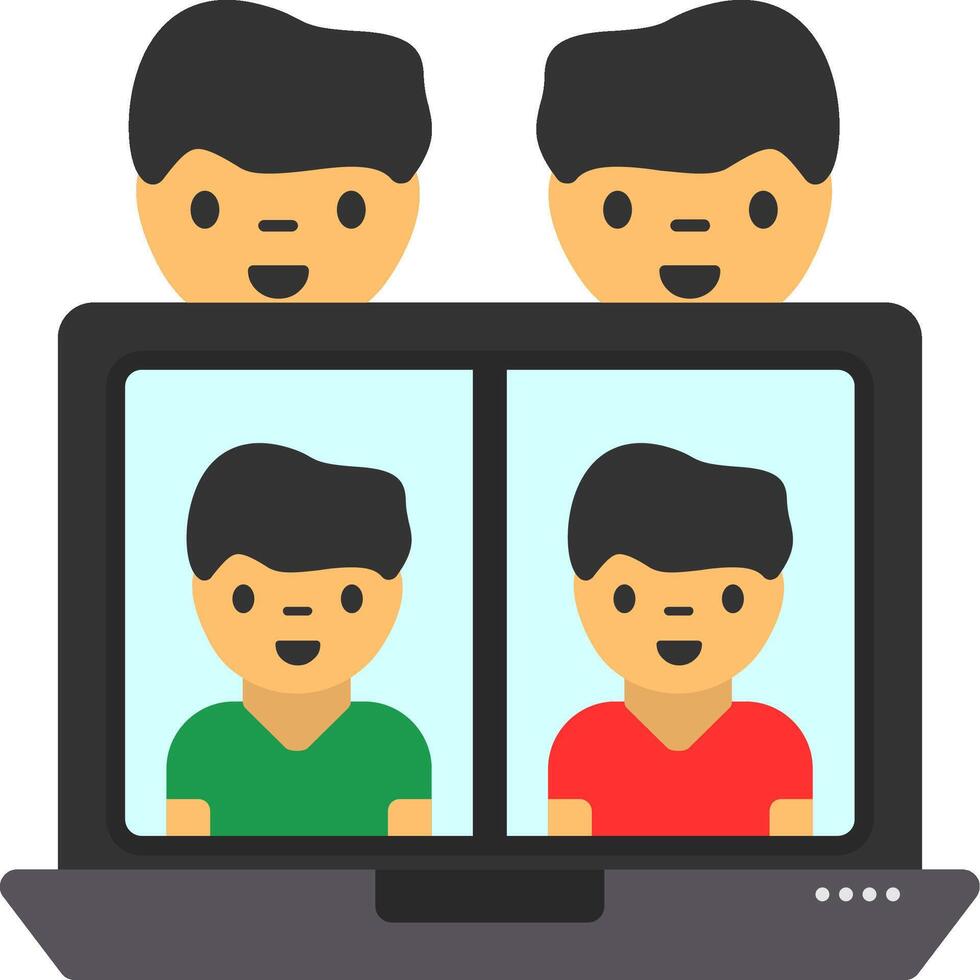 Remote team Flat Icon vector