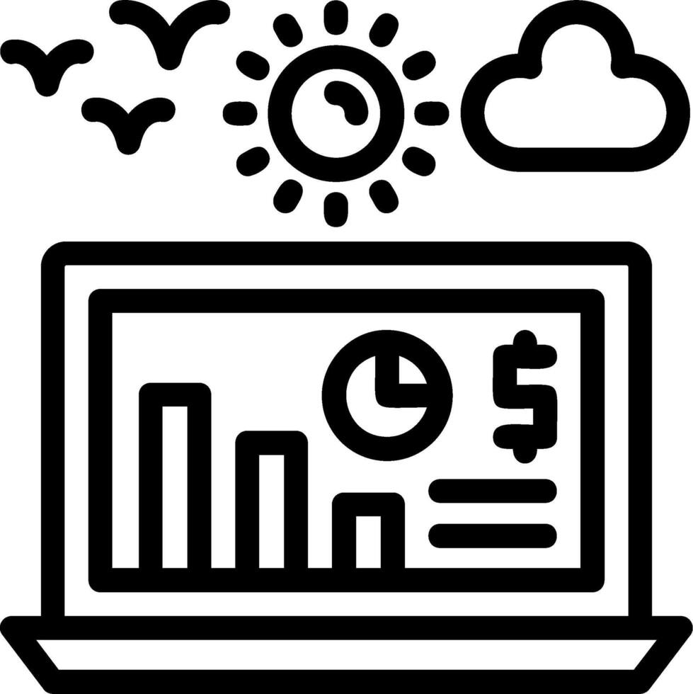 Earnings report Line Icon vector