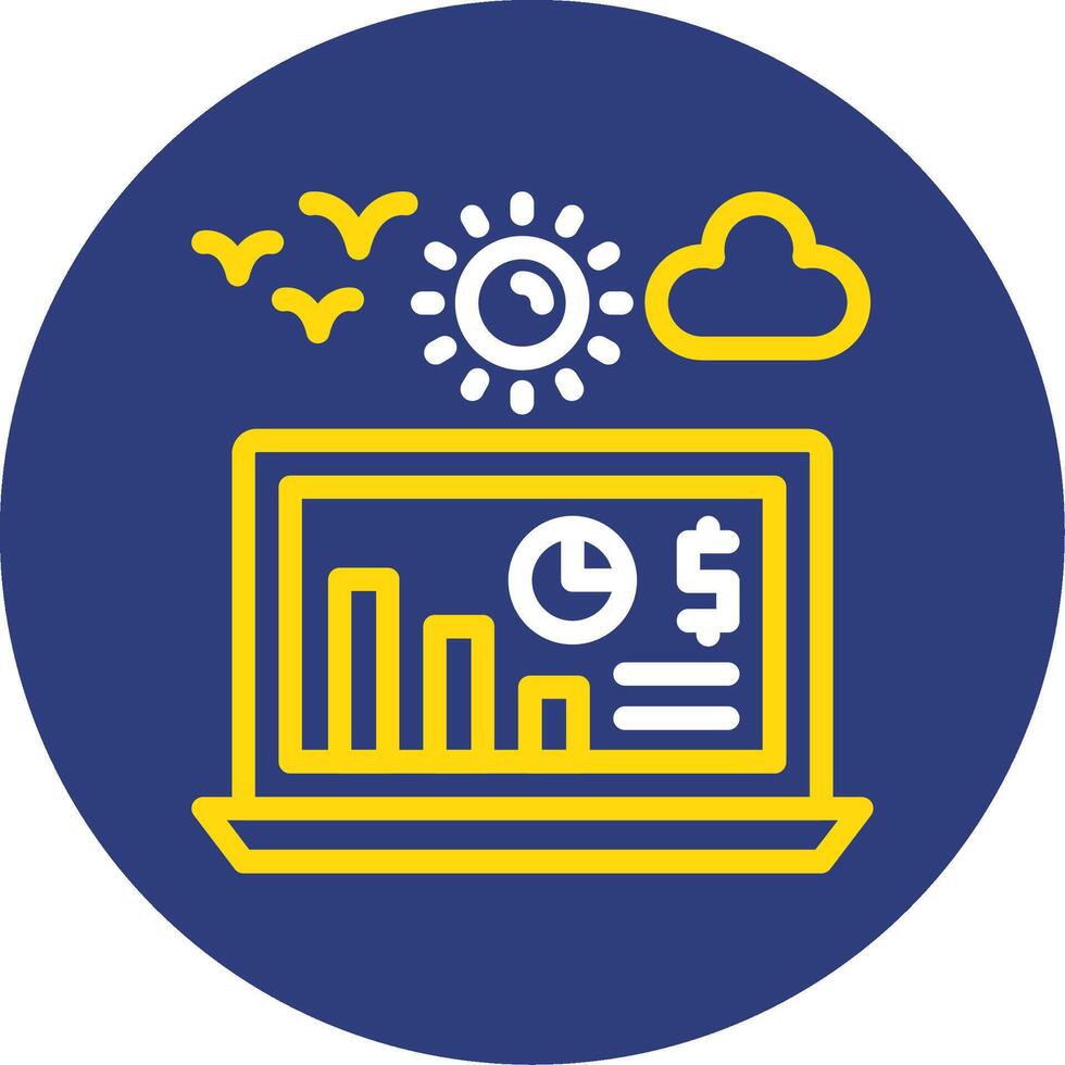 Earnings report Dual Line Circle Icon vector