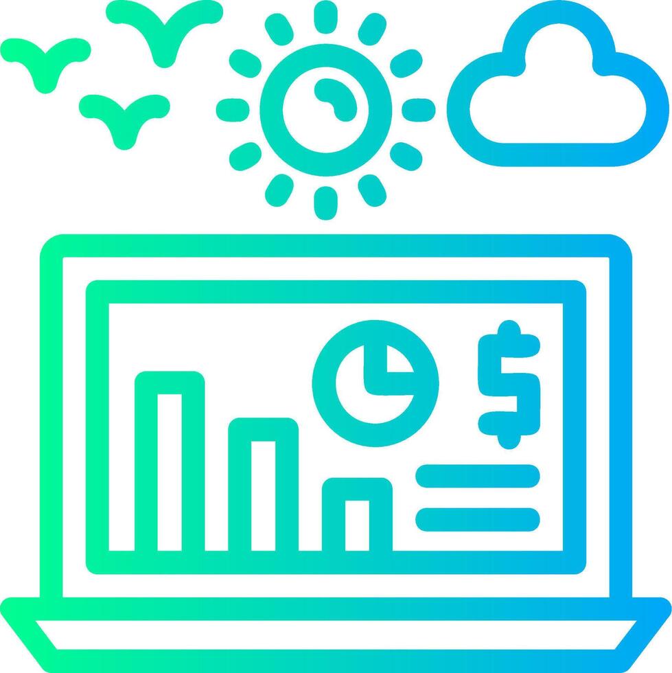 Earnings report Linear Gradient Icon vector