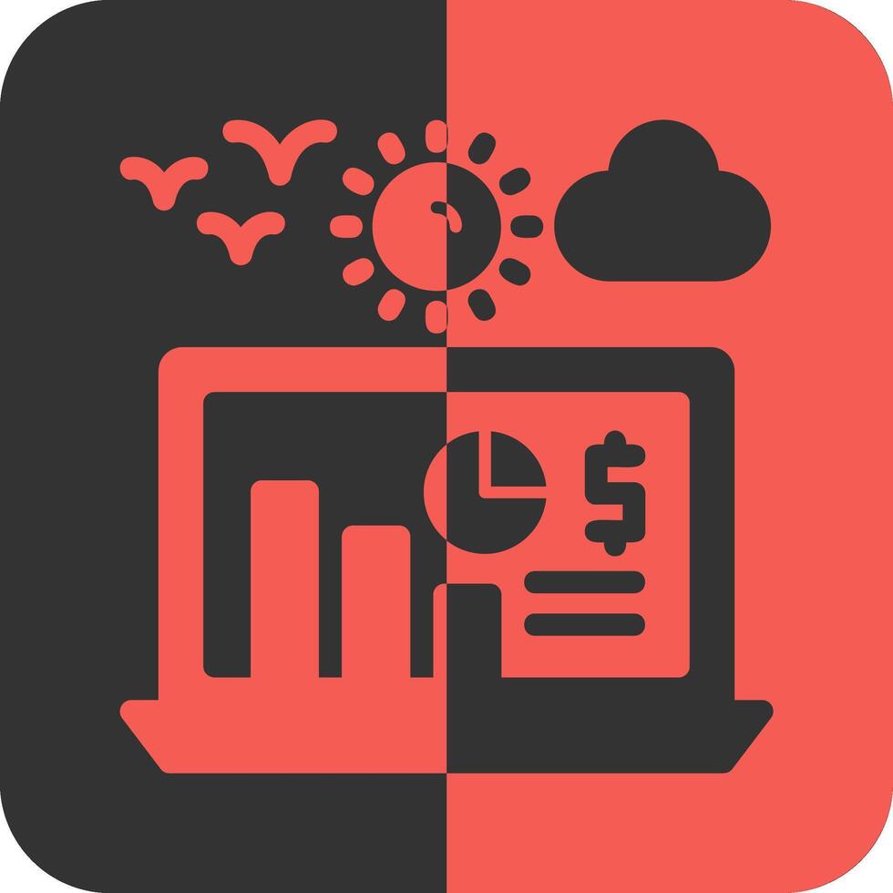 Earnings report Red Inverse Icon vector