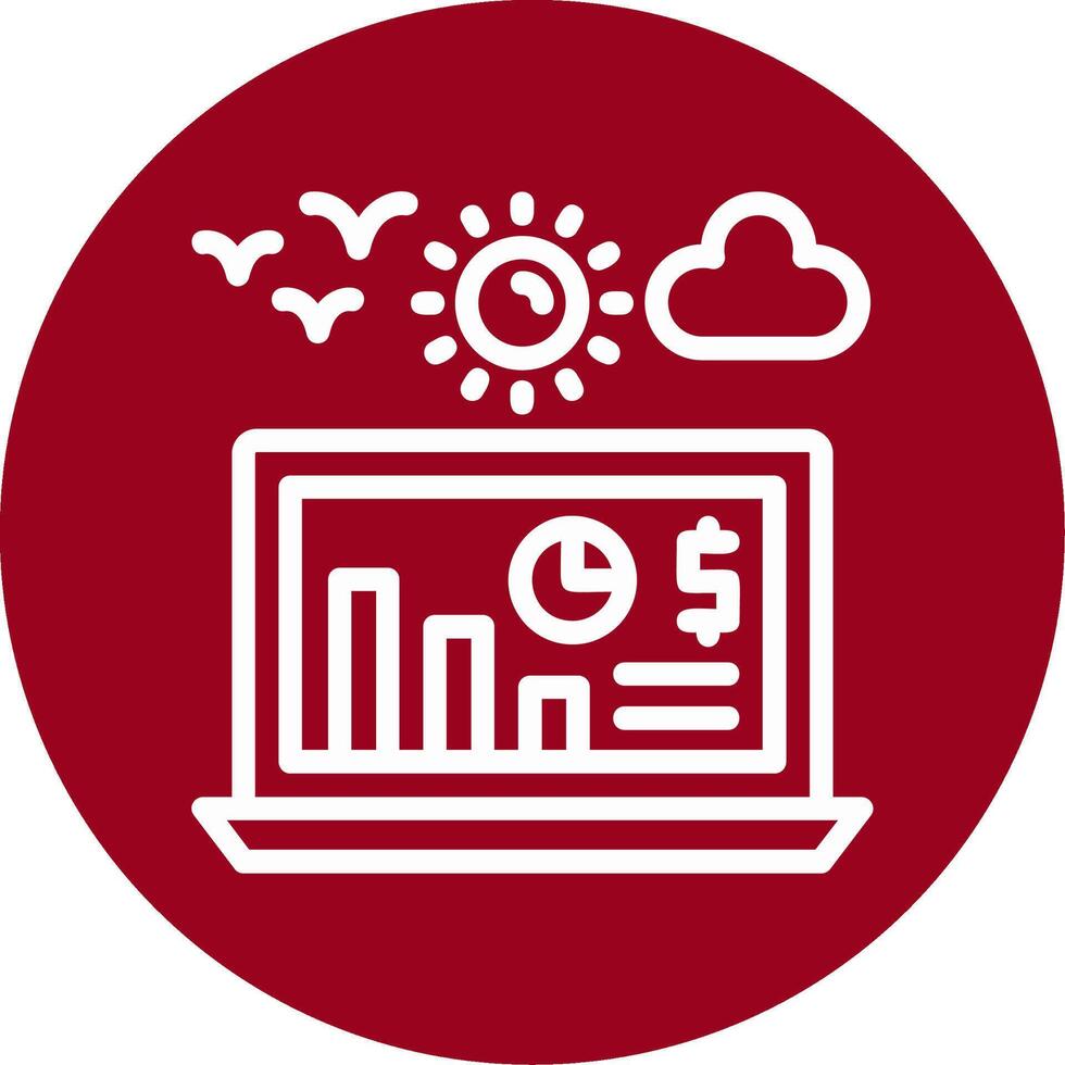 Earnings report Outline Circle Icon vector