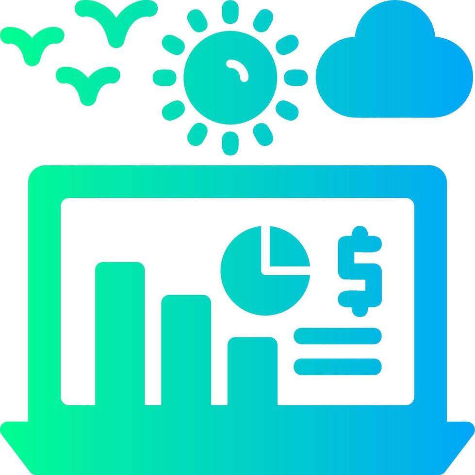 Earnings report Solid Multi Gradient Icon vector