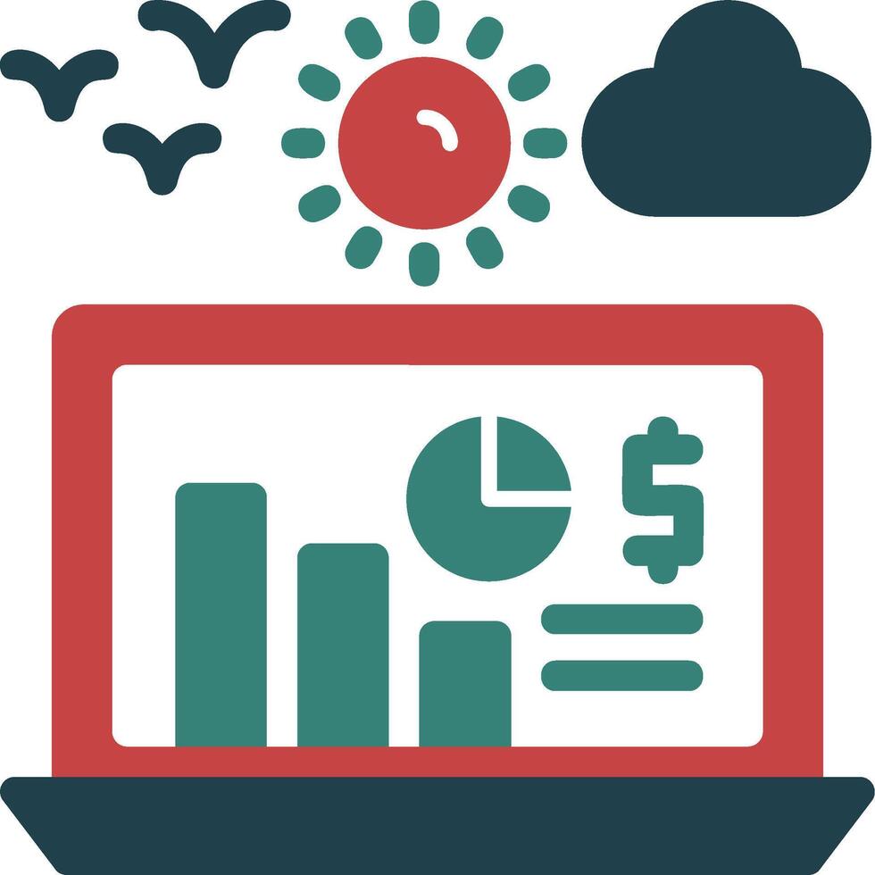 Earnings report Glyph Two Color Icon vector
