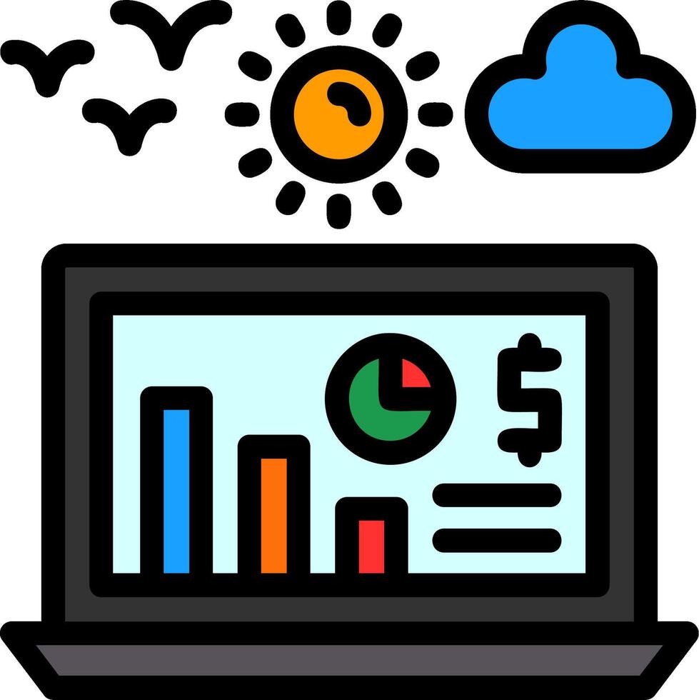 Earnings report Line Filled Icon vector