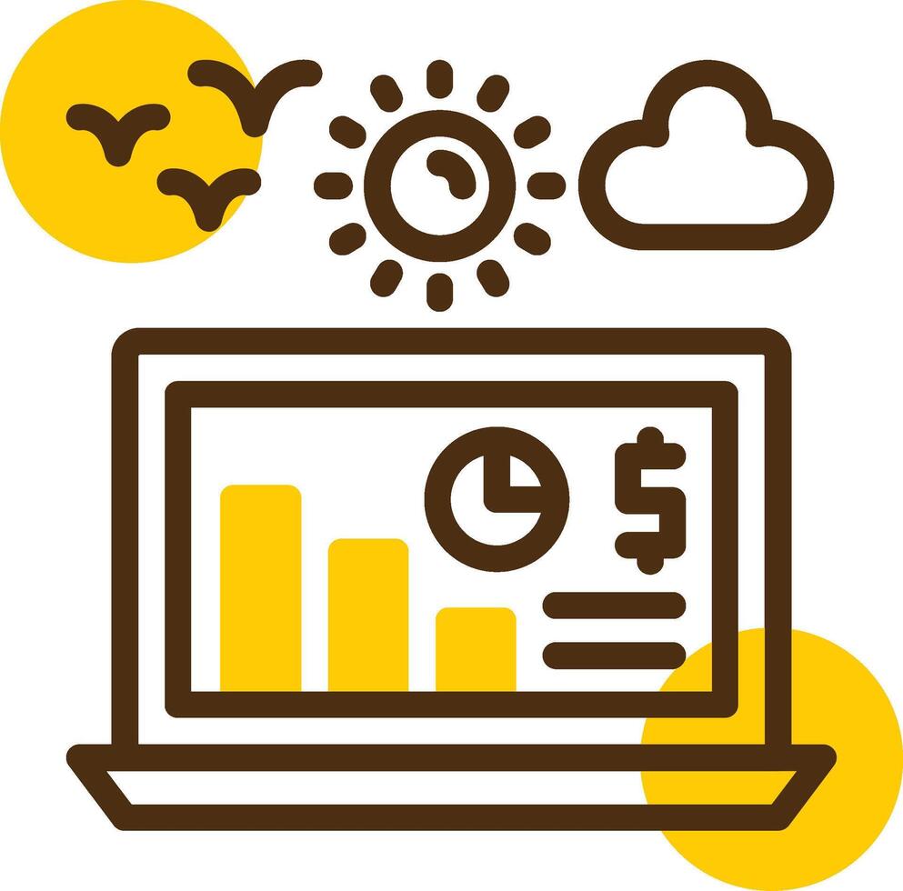 Earnings report Yellow Lieanr Circle Icon vector