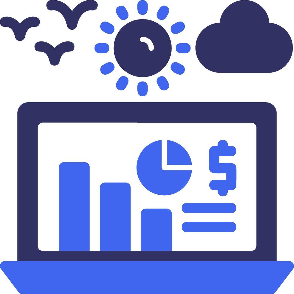 Earnings report Solid Two Color Icon vector