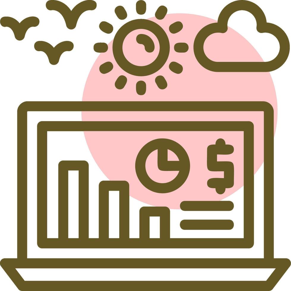 Earnings report Linear Circle Icon vector
