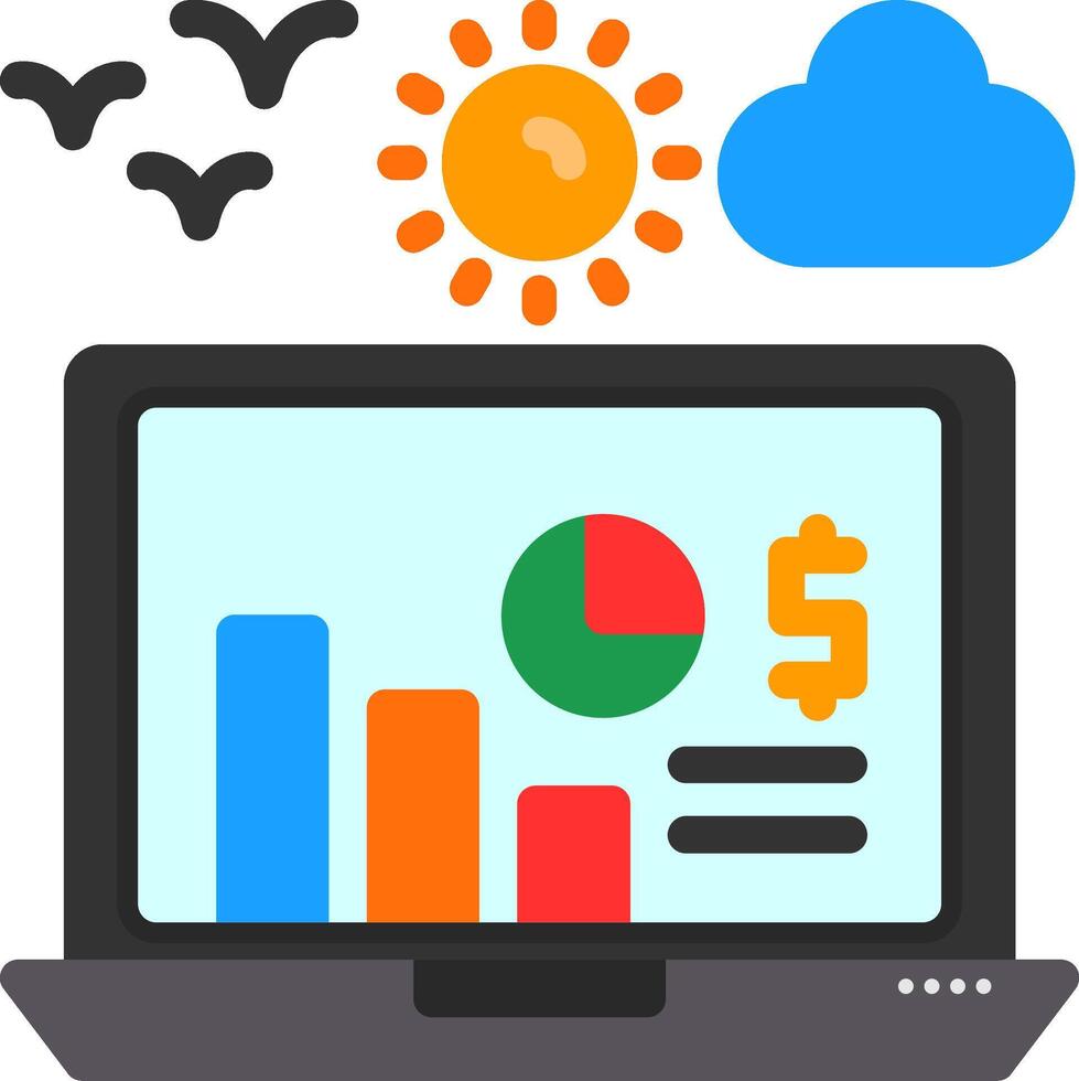 Earnings report Flat Icon vector