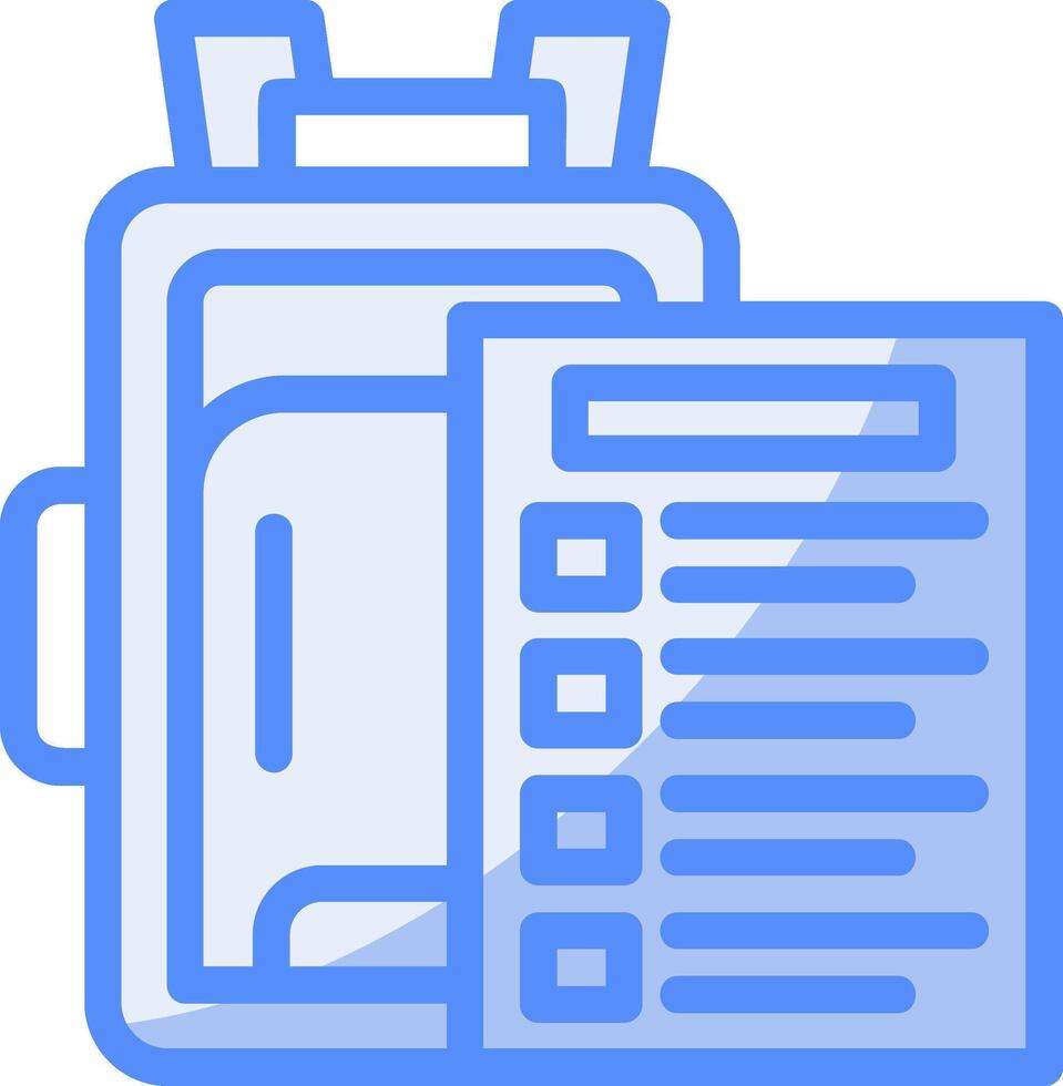 Packing list Line Filled Blue Icon vector