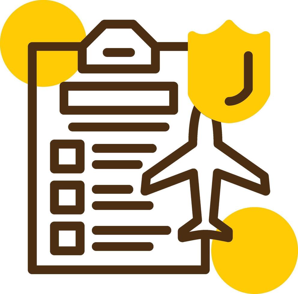 Travel insurance Yellow Lieanr Circle Icon vector