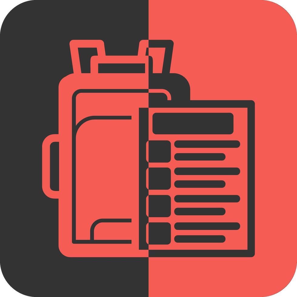 Packing list Red Inverse Icon vector