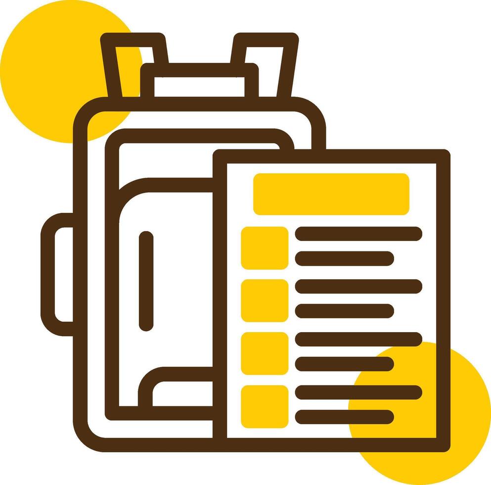 Packing list Yellow Lieanr Circle Icon vector