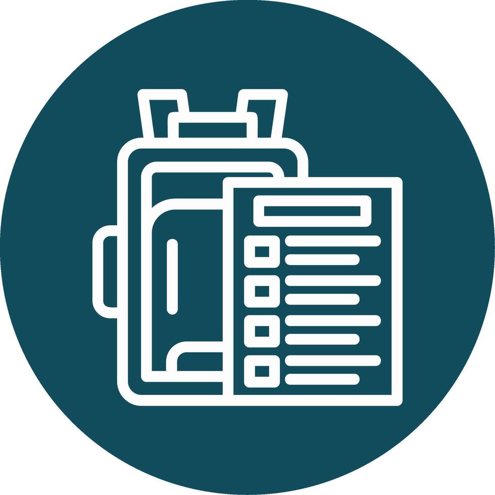 Packing list Outline Circle Icon vector