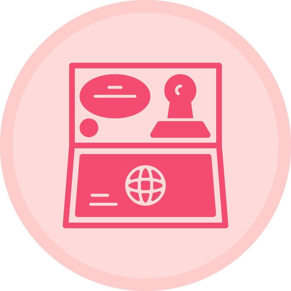 Visa stamp Multicolor Circle Icon vector
