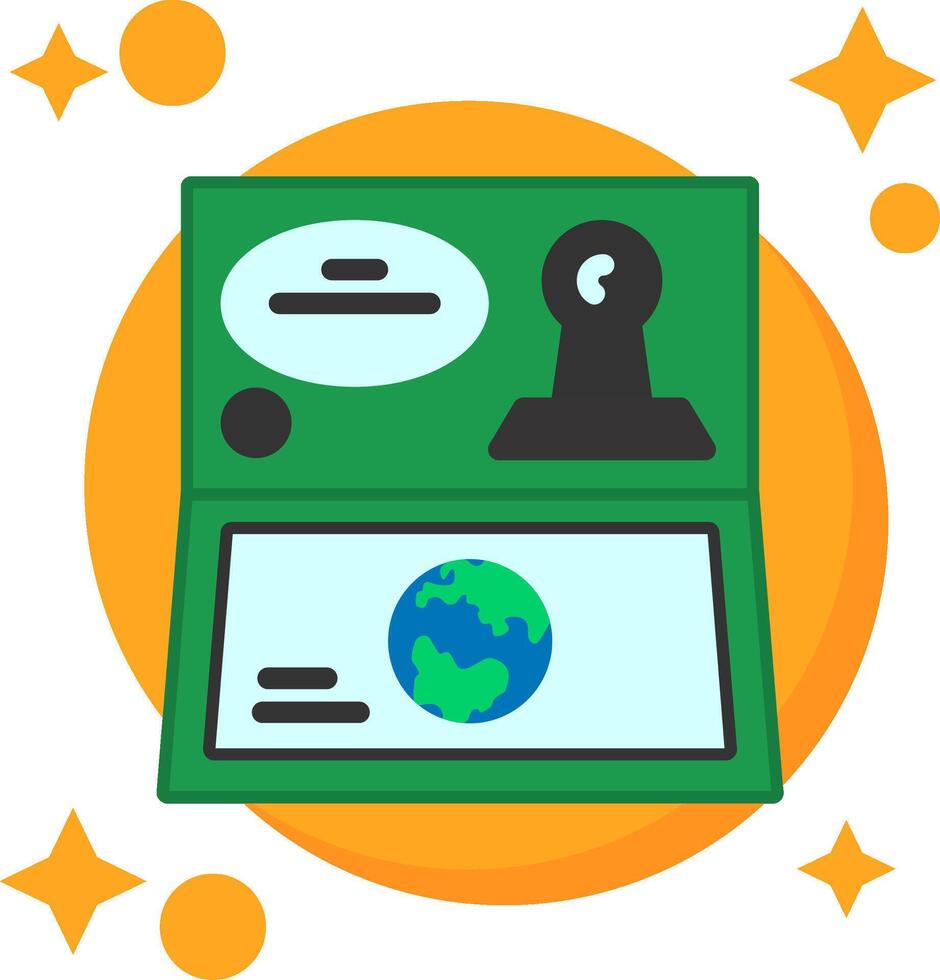 Visa stamp Tailed Color Icon vector