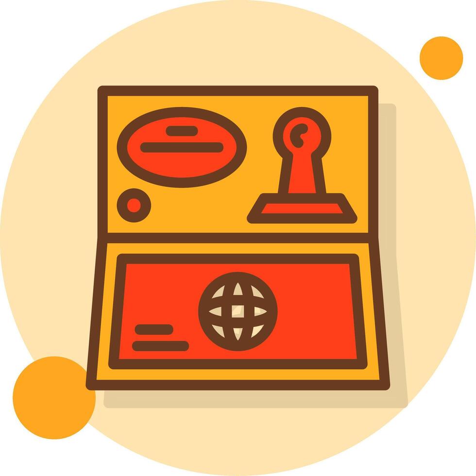 Visa stamp Filled Shadow Circle Icon vector