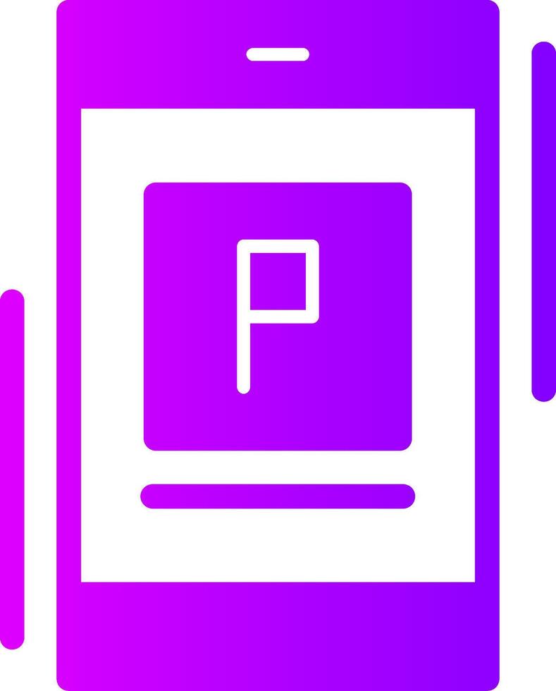 Parking app Line Solid Multi Gradient IconSolid Multi Gradient Icon vector