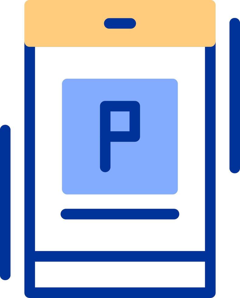Parking app Line Color Filled IconColor Filled Icon vector