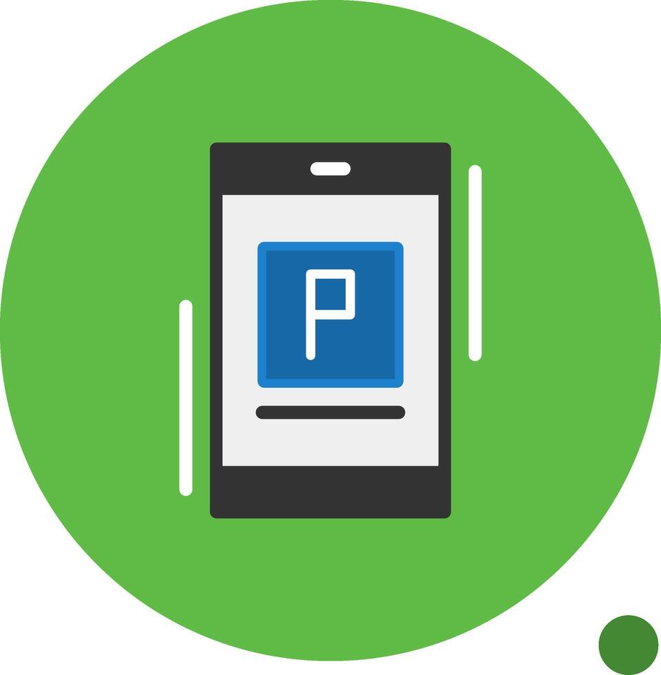 Parking app Line Flat Shadow IconFlat Shadow Icon vector
