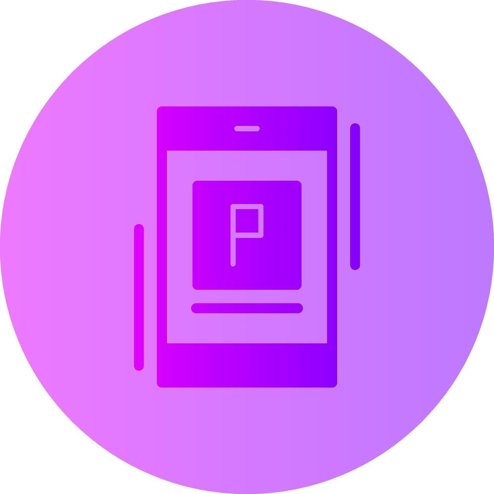 Parking app Line Gradient Circle IconGradient Circle Icon vector