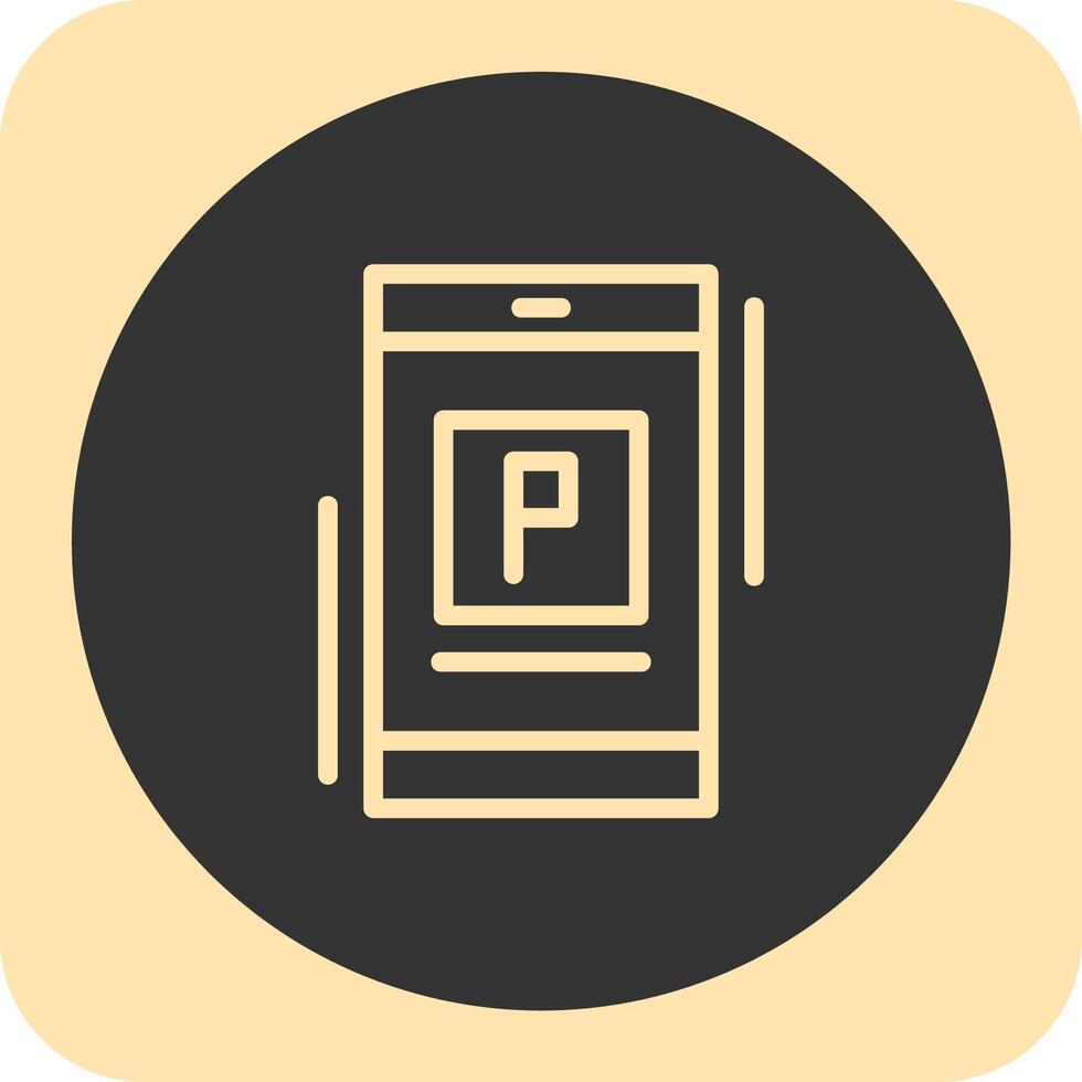 Parking app Line Linear Round IconLinear Round Icon vector