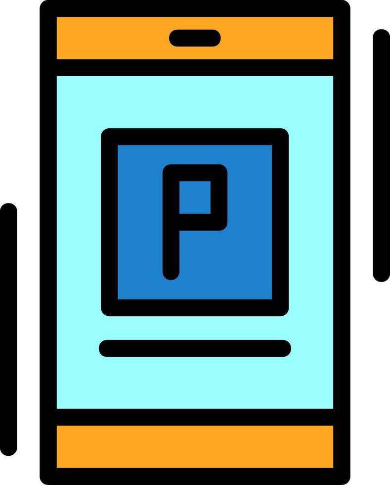 Parking app Line Filled Line Filled IconLine Filled Icon vector