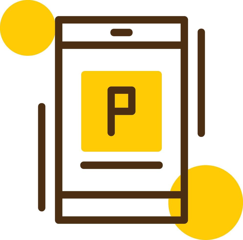 Parking app Line Yellow Lieanr Circle IconYellow Lieanr Circle Icon vector