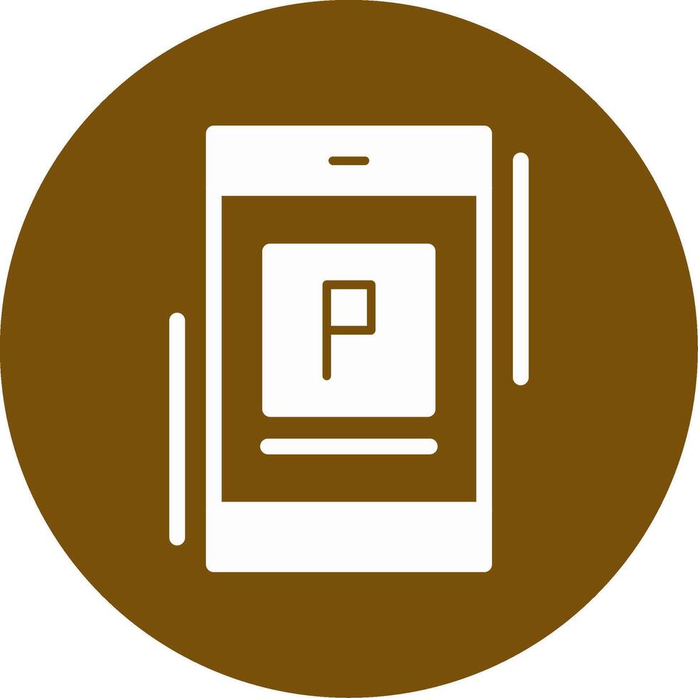 Parking app Line Glyph Circle IconGlyph Circle Icon vector