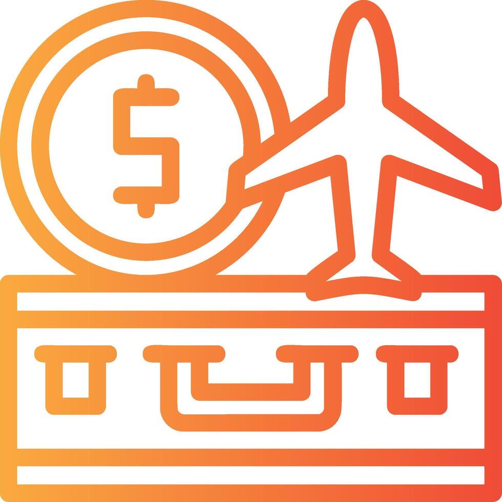 Travel budget Linear Gradient Icon vector
