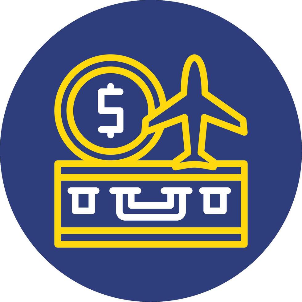 Travel budget Dual Line Circle Icon vector