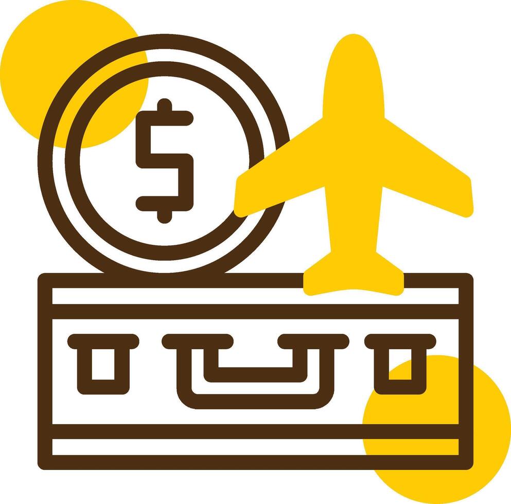 Travel budget Yellow Lieanr Circle Icon vector