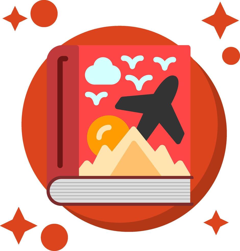 Adventure book Tailed Color Icon vector