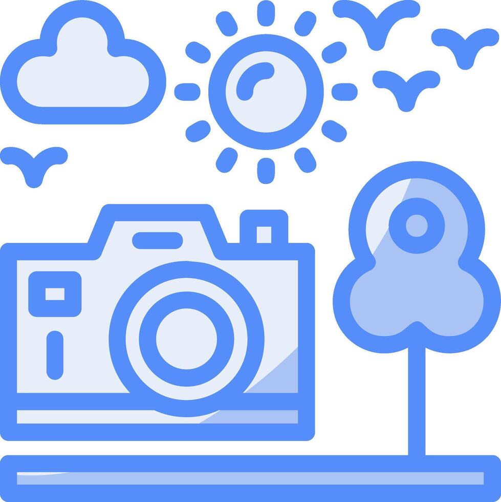 Travel vlog Line Filled Blue Icon vector