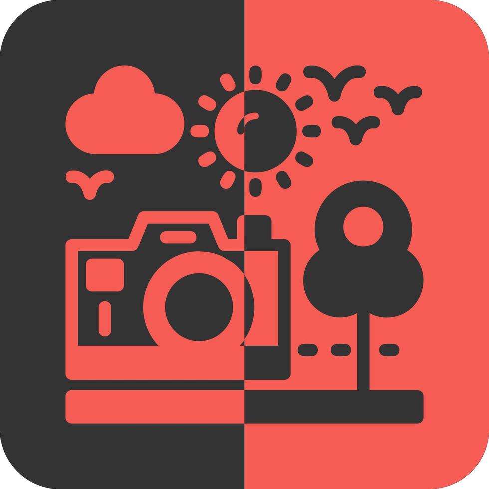 Travel vlog Red Inverse Icon vector