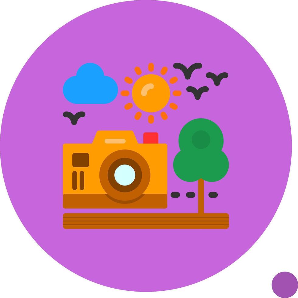 Travel vlog Flat Shadow Icon vector