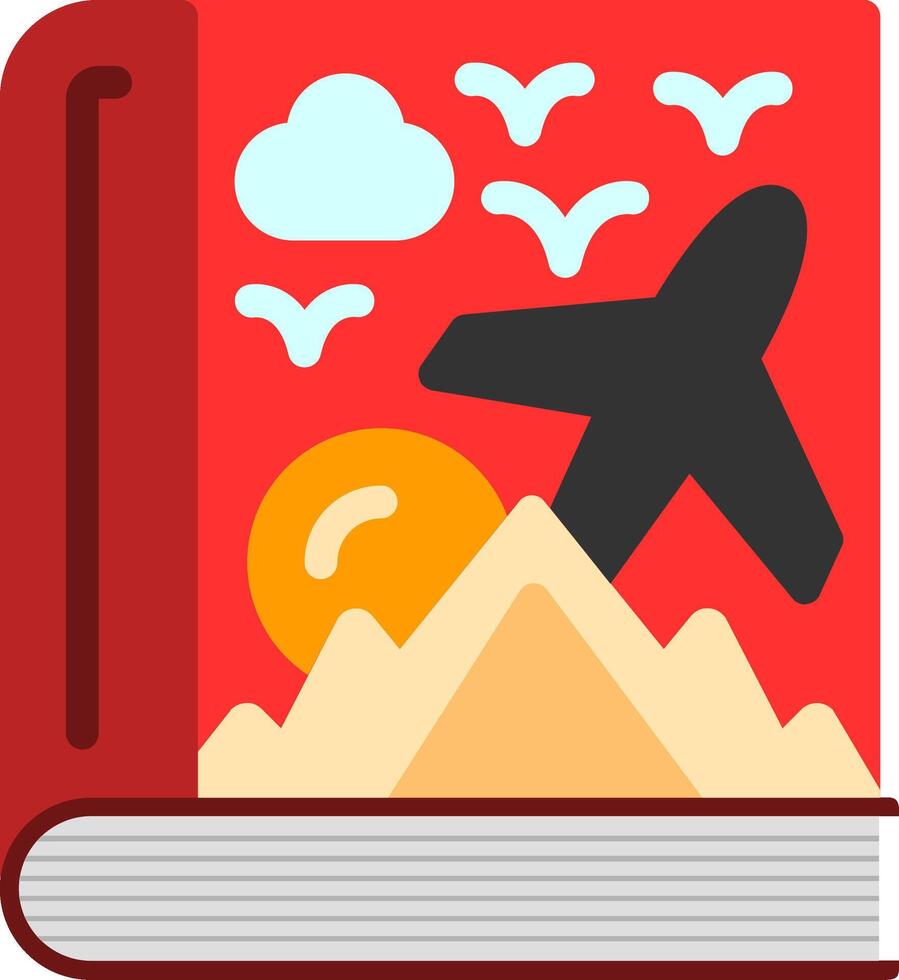 aventuras libro plano icono vector