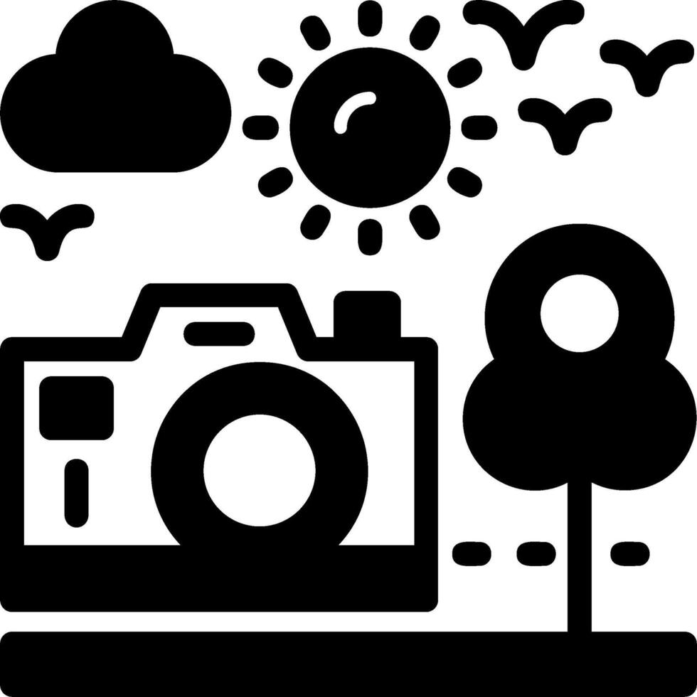 viaje vlog glifo icono vector