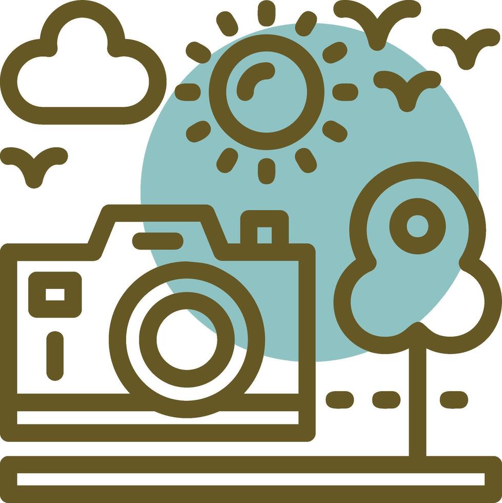 Travel vlog Linear Circle Icon vector