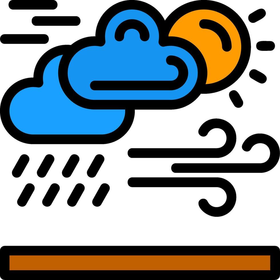 clima pronóstico línea lleno icono vector