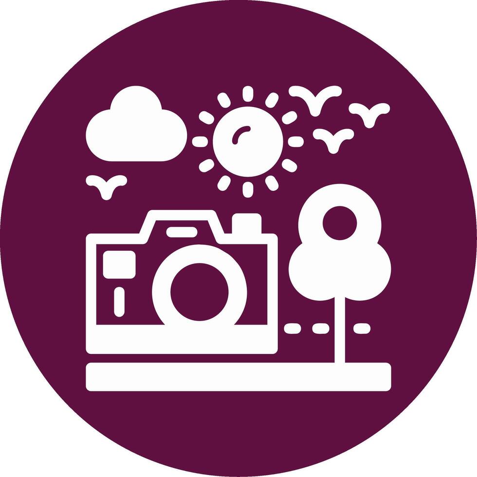Travel vlog Glyph Circle Icon vector