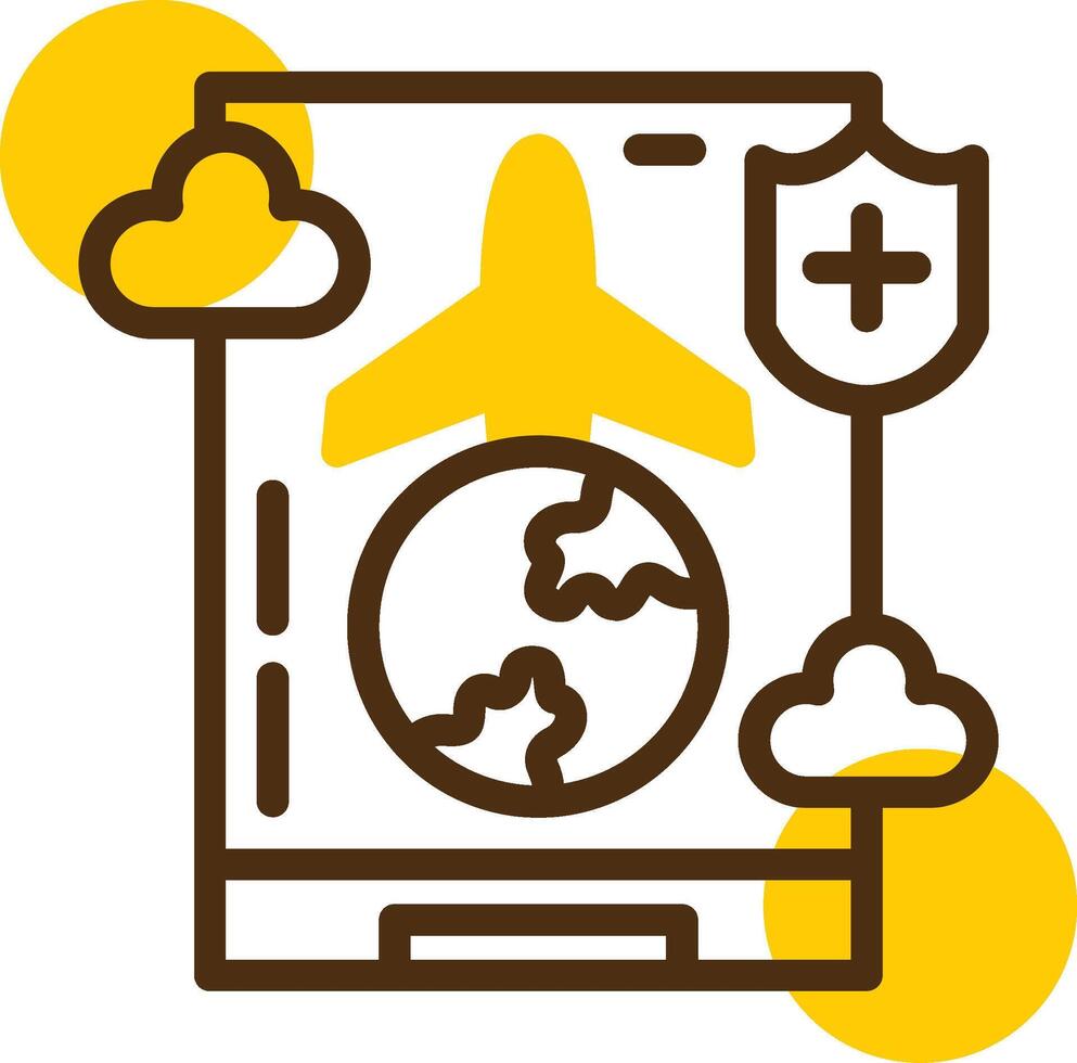 Travel health Yellow Lieanr Circle Icon vector