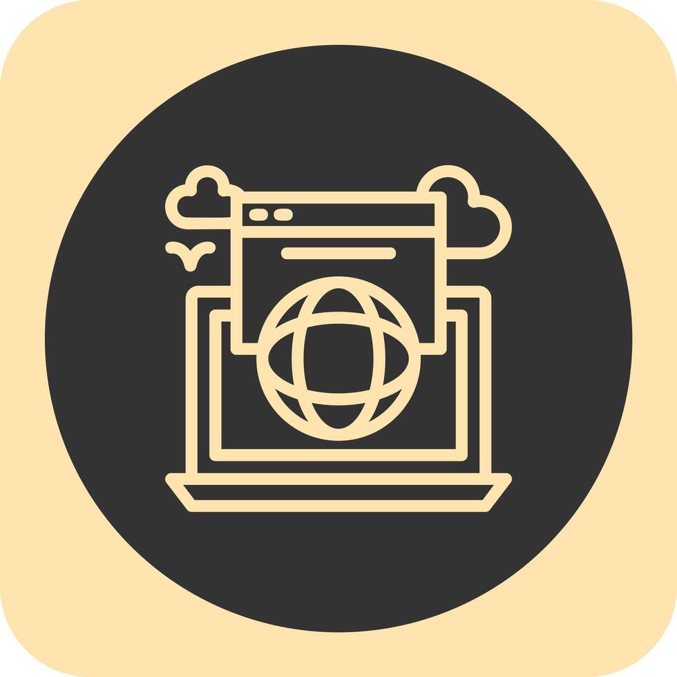 Online presence Linear Round Icon vector
