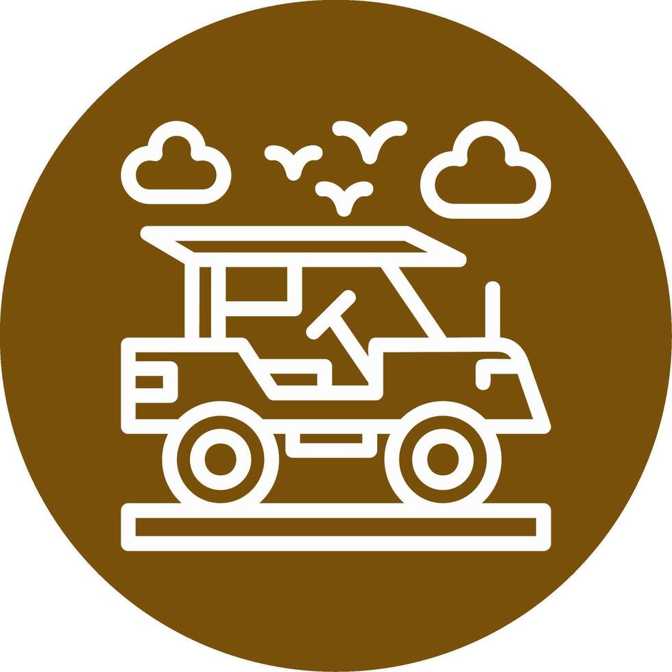 Adventure vehicle Outline Circle Icon vector