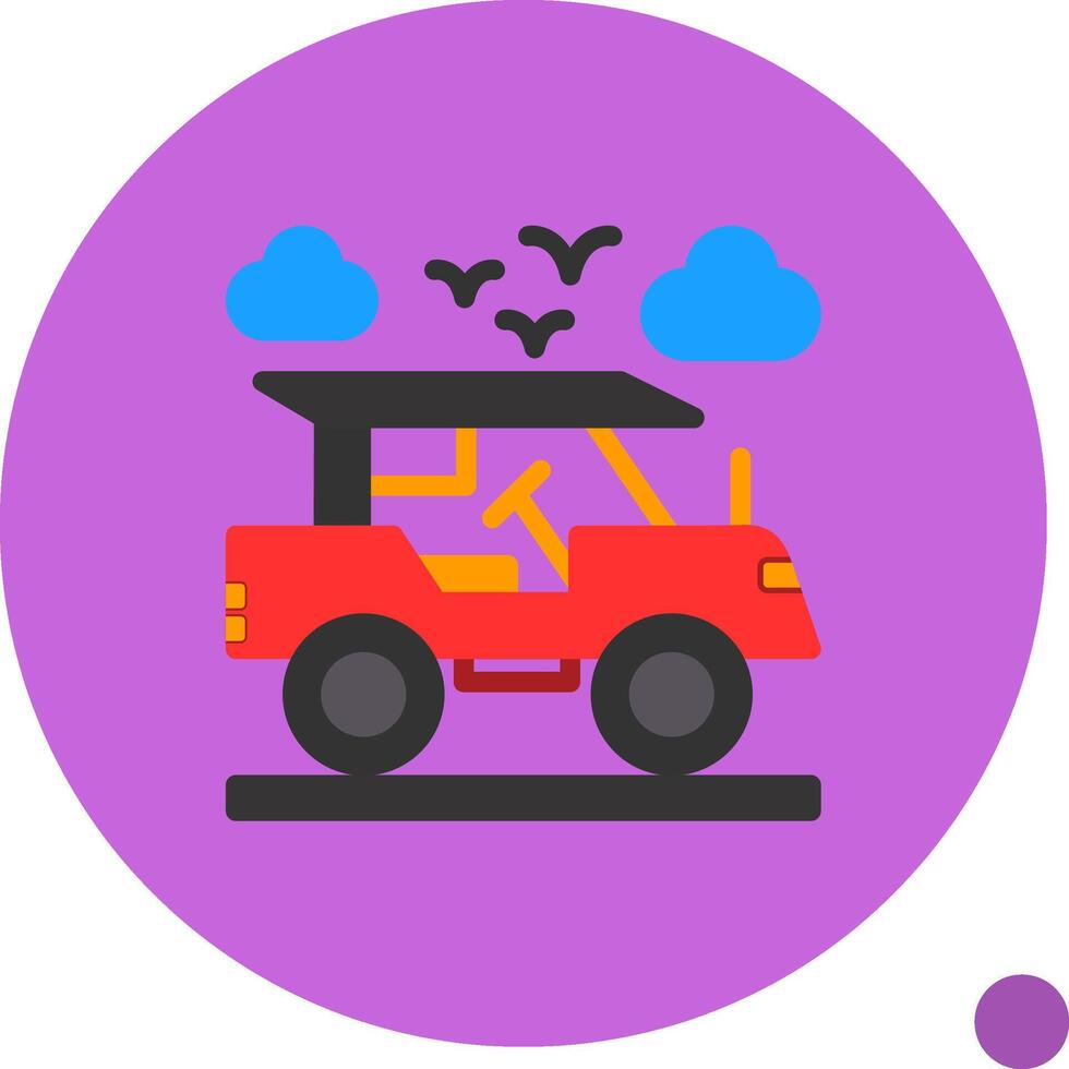 Adventure vehicle Flat Shadow Icon vector