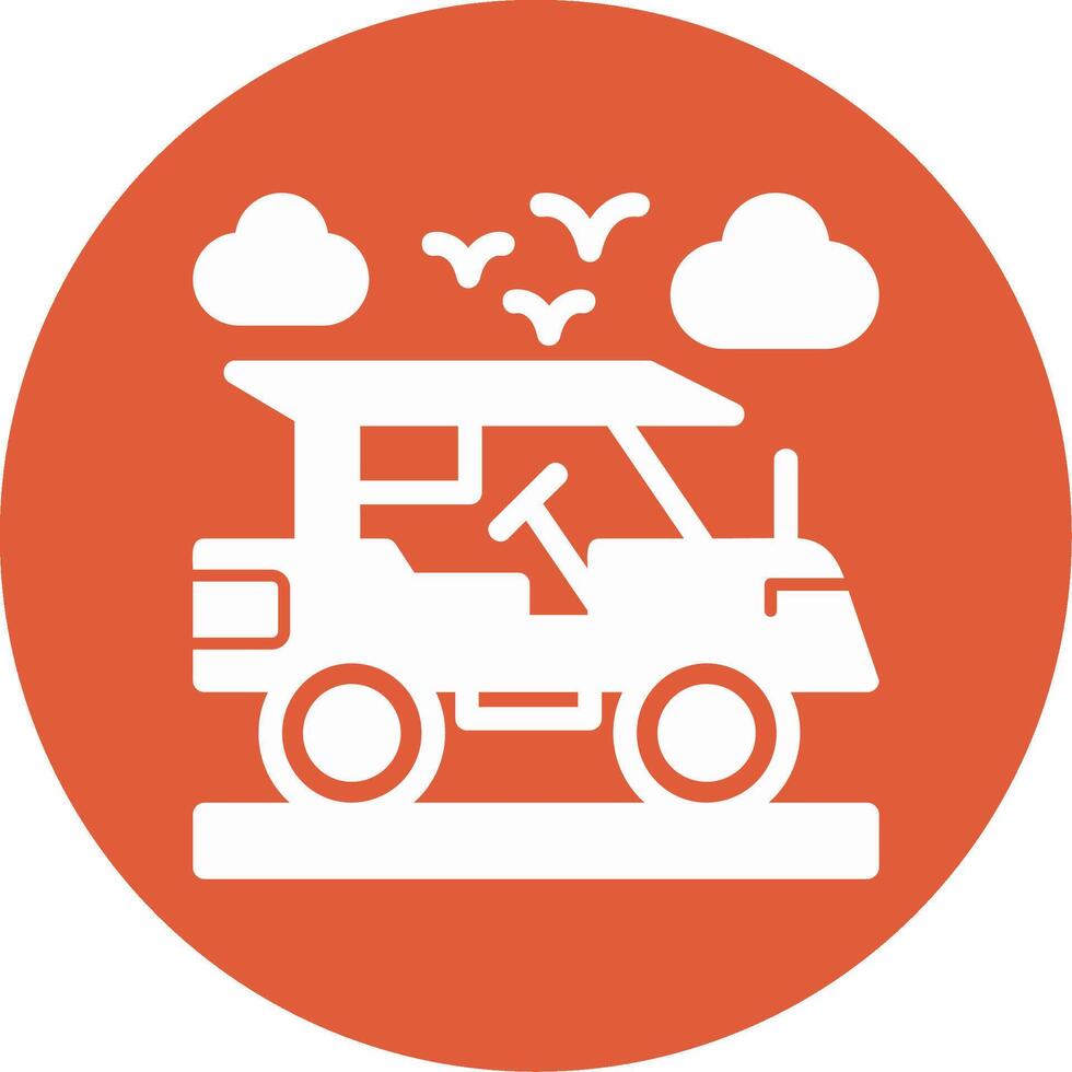 Adventure vehicle Glyph Circle Icon vector