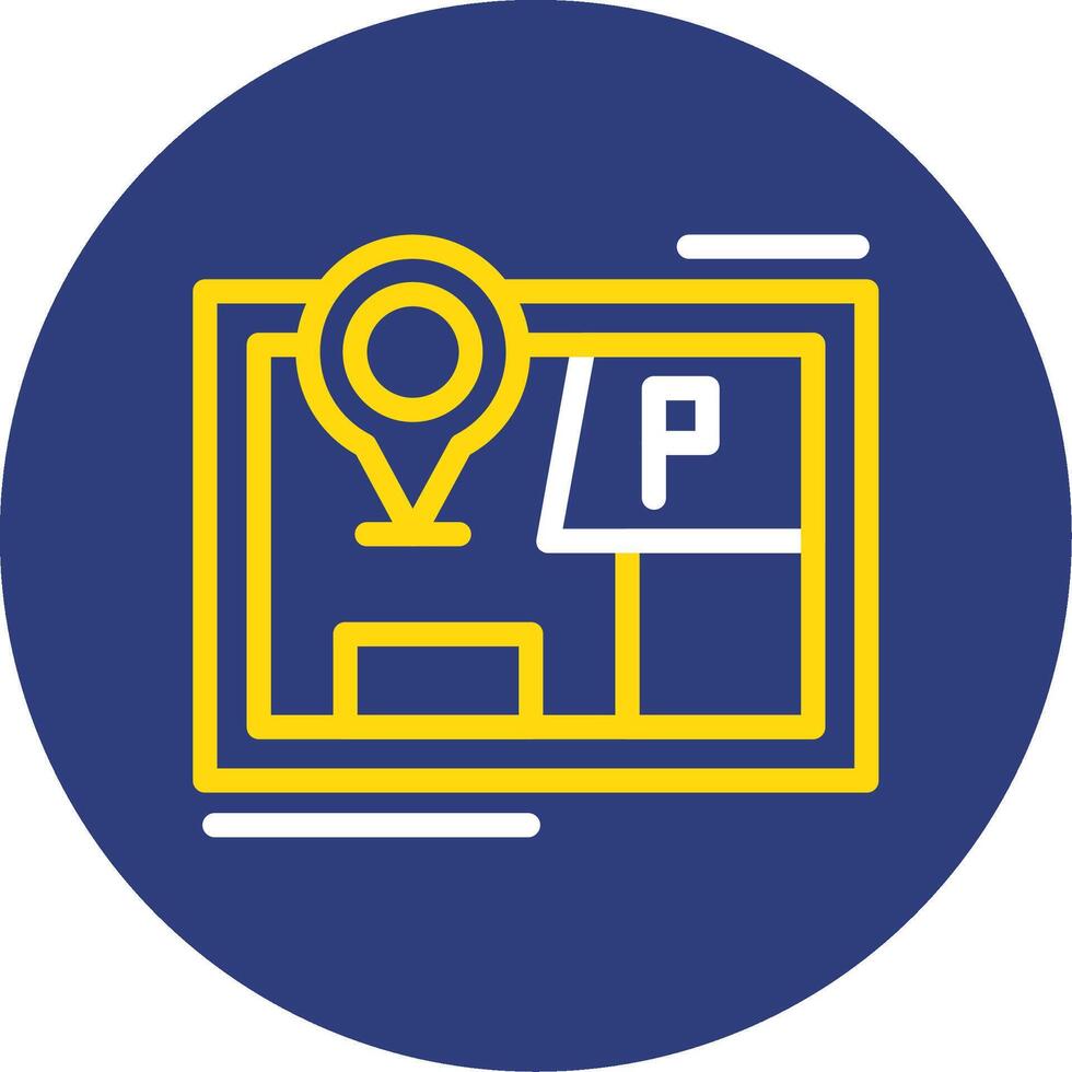Parking map marker Dual Line Circle Icon vector
